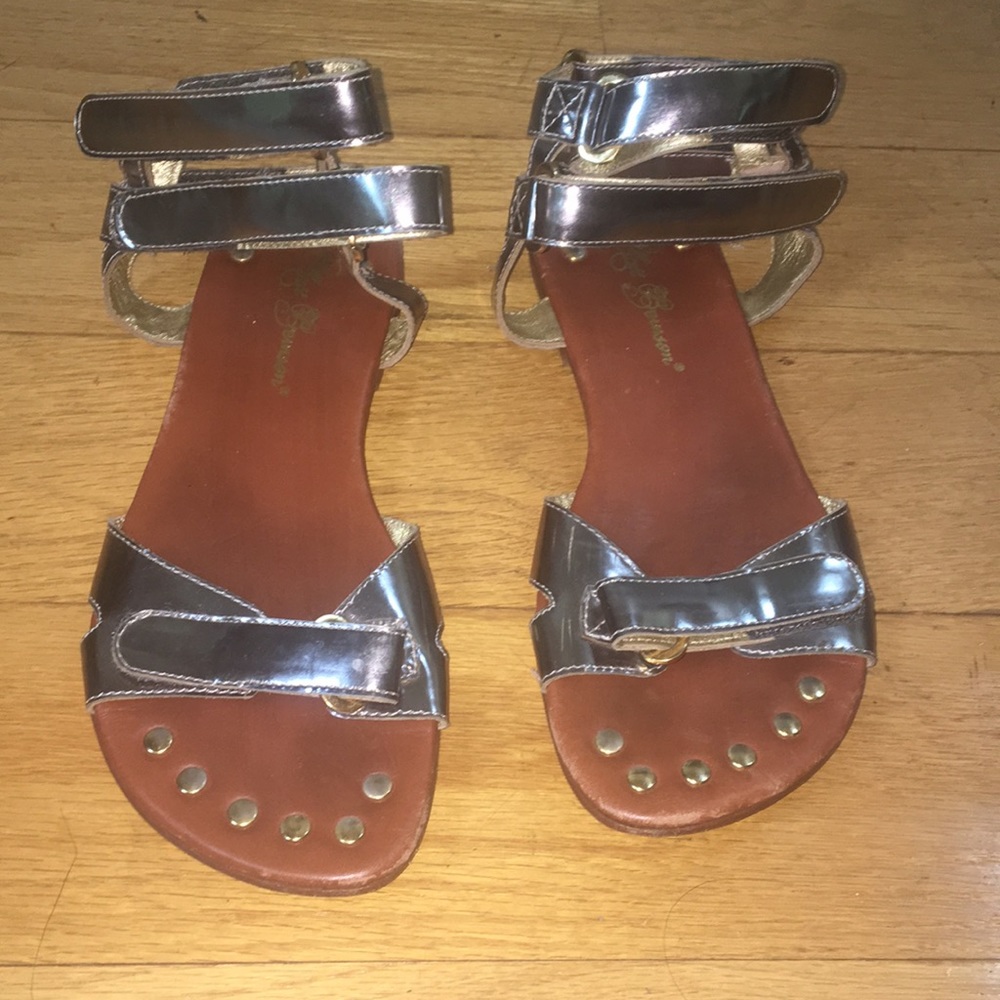 Matt Bernson metallic strap leather sandals